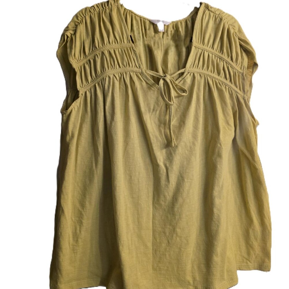 TERRA & SKY WOMENS TOP PLUS SIZE 1X LIME GREEN NWT